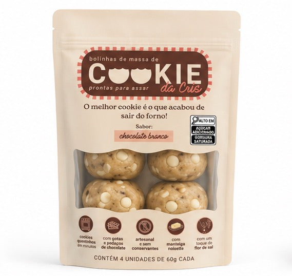 Cookie da Cris - Chocolate Branco | 4x60g (240g)